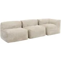 icon Sofa Modulares Ecksofa 3 Sitzer aus Cord Flauschig „Zen“, Spar-Set, Schaumstoff Füllung, für Wohnzimmer, für Schlafzimmer