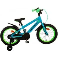 Volare Kinderfahrrad Volare Rocky - Jungen - 16 Zoll - Grün, Geschlossener Kettenschutz, Handbremse und Rücktrittbremse