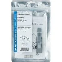 ESSENTIAL USB-C Port Lock (CL04) + Lock Key Mini (U04), Einsteckschloss Farbcode Grau, 4 Stück + 1 Schlüssel