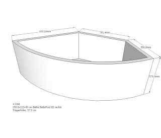 Neuesbad Wannenträger für Bette Pool III 160x113 re SW13622