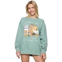 Worldclassca Sweatshirt Worldclassca Oversized Sweatshirt PUMPKIN Print Langarm Pullover Pulli PRINT PUMPKIN SPICE AND ALL THINGS NICE