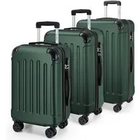 YONSLY Trolleyset Reisekoffer Hartschalenkoffer Trolley M-L-XL mit Zahlenschloss, 4 Rollen, (Set, 3 tlg., inkl. Größen M-L-XL), ABS-Hartschale, 360°-Rollen und Aluminium-Teleskopgriff