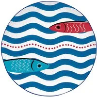 EasyLife Frühstücksteller Sardines Party, Spülmaschinengeeignet, Mehrfarbig, Fische, H: 1cm