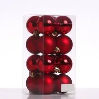 MARELIDA Weihnachtsbaumkugel Christbaumkugeln Weihnachtskugeln bruchfest 4cm rot 16er Set (16 St)