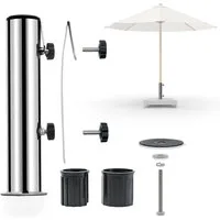 osoltus Kunststoffschirmständer osoltus Edelstahl Universal Standrohr zu Granit Schirmständer 30/40kg
