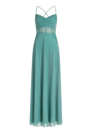 Suddenly Princess - Kleid gefüttert, lang Green/Silver - Gr. - 32