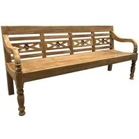 Couchcenter Gartenbank 4 Sitzer Gartenbank Kasar 200 cm Sitzbank Bank Gartenmöbel Garten Teak, 4er Bank Teak Massivholz