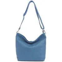 ITALYSHOP24 Schultertasche MADE IN ITALY Damen Leder Tasche Shopper Umhängetasche Cross Over Body, Brusttasche Bag große 3xFach geteiltes Hauptfach Freizeit Abend Urlaub