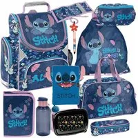 PASO Schulrucksack (Schulset, 11-tlg), Stitch, 11-tlg. Set, Dunkelblau