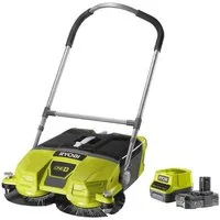 RYOBI Kehrmaschine RYOBI Akku-Kehrmaschine mit Akku Kehrbesen Straßenkehrer ONE+ 18V