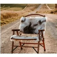 TSE Campingstuhl ANIFURRY Holz Campingstuhl Luxus mit Kunstfell klappbar Outdoor