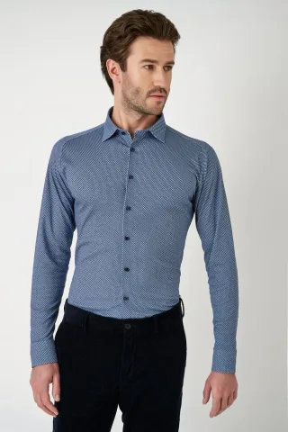 DESOTO - Casual Kent 1/1 indigo cubes - Gr. - M