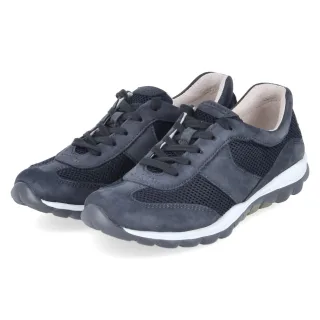Gabor Low Sneaker  Blau - Gr. 41 -  Leder und Textil