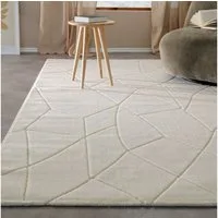 Wecon home Teppich Unplugged, auch in quadratischer Form, rechteckig, Höhe: 10 mm, Kurzflor, Hoch Tief Struktur, gewebt, Wohnzimmer, Schlafzimmer, modern