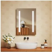 EMKE Badspiegel Wandschalter LED Wandspiegel mit Beleuchtung (Wandschalter Steurung), mit Warmweiß oder kaltweiß Beleuchtung IP44 Höhe 60~80cm