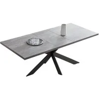 Jiexi Esstisch Tisch-und Stuhlset, Ausziehbarer Esstisch (130–170 cm) mit 4-6 Stühlen, ausziehbarer, hohe Härte, für 6 Personen