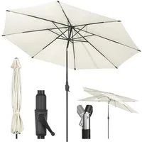 Sekey Sonnenschirm ∅ 220/270/350 cm Gartenschirm mit Kurbel Marktschirm Neigbar, LxB: 350x350 cm, Geeignet für 6-8 Personen, Kippbar, Abknickbar, Wasserabweisend