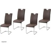 HTI-Line Freischwinger Schwingstuhl KellyC PU 4er (Set, 4 St), Freischwinger Esszimmerstuhl Kunstleder