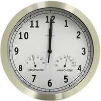 WENKO Funkwanduhr Funk Wanduhr Büro Funkuhr Geräuschlos Luftfeuchtigkeit Temperaturanz