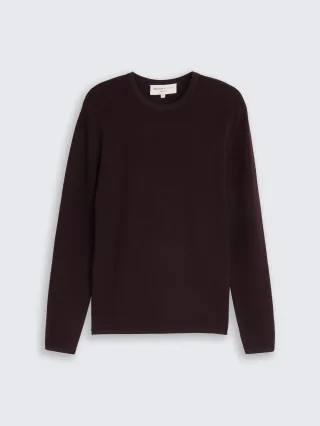 Denim Tom Tailor - Strickpullover aus Baumwolle dark plum - Gr. - XXL