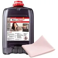 PetroHeat Petroleum 20 Liter Brennstoff geruchsarm für Petroleumofen, (inkl. Reinigungstuch), für mobile Petroleum-Heizung, Petroleumöfen
