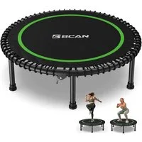 BCAN Fitnesstrampolin Mini-Trampolin, klappbar, leise, Gummiseile, Ø 102 cm, (1 tlg), ohne Griff, schwarz