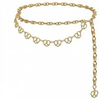 Alpenflüstern Kette mit Anhänger Trachten-Kettengürtel Brezenherz (gold-farben)