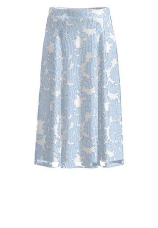 Bianca - Midirock mit Blumenmuster blau - Gr. - 36