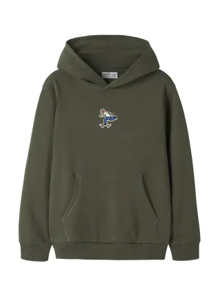 NAME IT - NKMNEO LS NREG SWEAT WH BRU BOX Olive Night - Gr. - 152