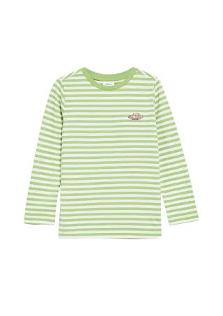 s.Oliver - T-Shirt grün/weiß - Gr. - 110