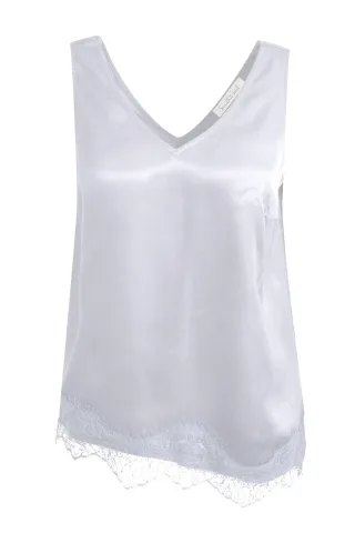 Smith&Soul - Satin Lace Top offwhite - Gr. - XL