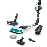 BOSCH Akku-Stielstaubsauger Unlimited 7 ProHygienic Aqua BKS71HYG4, 2in1 Saugen & Wischen, beutellos, Knickrohr, Hygiene-Filter, 10 J. Motorgarantie, Mini-Turbo-Düse, weiß