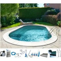my POOL BWT Ovalpool PREMIUM mit grauer Innenfolie (Komplett-Set, 10-tlg), Höhe 120 cm, in versch. Größen erhältlich