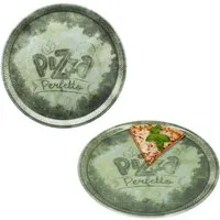 MamboCat Pizzateller 2x Perfetto Pizzateller Grün Ø 31,5 cm 2 Personen Porzellan Pizza