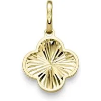 Schmuck Krone Kettenanhänger Anhänger Kleeblatt Blume 18.5x12.5mm aus 585 Gelbgold, Gold 585