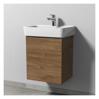 Sanipa 3way Waschtischunterbau zu Geberit Renova Plan Waschtisch mit 1 Tür, Eiche-Kansas SM87259