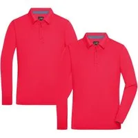 James & Nicholson Langarm-Poloshirt Doppelpack Sportliches Herren Langarm Polo in Washed Optik JN714 (Doppelpack, 2 Stück) Feine Piqué-Qualität