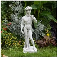 gartendekoparadies.de Gartenfigur Statue David von Michelangelo, Steinfigur, H. 58 cm, 9 kg, Frostsicher