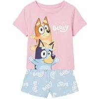 Bluey Pyjama - Kinder Nachtwäsche Kurzarm Sommer Schlafset Baumwolle (2 tlg)