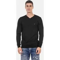Cipo & Baxx V-Ausschnitt-Pullover Pullover (1-tlg) mit V-Ausschnitt, CP242