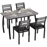 GarveeMore Essgruppe Esstisch-Set für 4, Esstisch mit 4 Stühlen Platzsparend