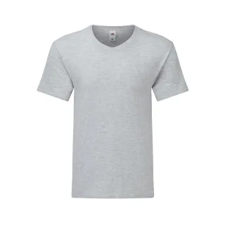 Fruit Of The Loom Herren Iconic 150 V-Ausschnitt T-Shirt (Heather Grey)