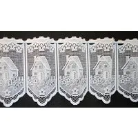 Gardinen Kranzusch Scheibengardine Häuser (1 St), Stangendurchzug, transparent, Stablöcher,transparent,verschiedene Höhen, Breiten