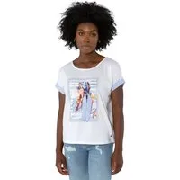 Gio Milano Kurzarmshirt G30-1111 mit Strass & Dekodruck – modisch & feminin