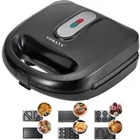 SOKANY Sandwichmaker 6-in-1 Waffel/Panini/Donut Maker, Antihaftbeschichtung, 750 W