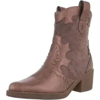 Ital-Design Damen Cowboyboots Western Westernstiefelette (88577308) Blockabsatz Stiefeletten in Braun