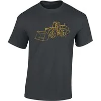 Baddery Print-Shirt Kinder-T-Shirt: "Radlader" - Bagger Workwear Baustelle, hochwertiger Siebdruck, aus Baumwolle