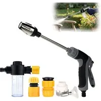 AFKSMILE Multifunktionsbrause 5 Stück Hochdruckpistole Set, Hochdruckreiniger mit Schaumflasche, Hochdruckdüse, 4 Strahlarten Gartenspritze, Sprühen und Reinigen