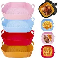 FELIXLEO Silikonform Silikonformen für Heißluftfritteuse Wiederverwendbare Korb & Backform, (4-tlg)
