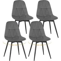 EUGAD Esszimmerstuhl (4 St), 4er Set, Drehstuhl, Ergonomisches Design